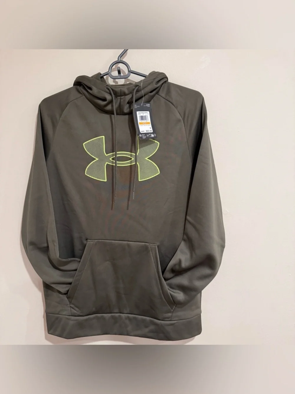 Under Armour Men's Fleece Big Logo Hoodie Marine OD Green size Small